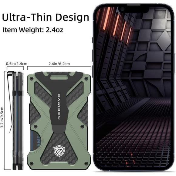 Wallet for Men- Slim Money Clip with Clear ID Card Holder, RFID Blocking - Picture 3 of 7